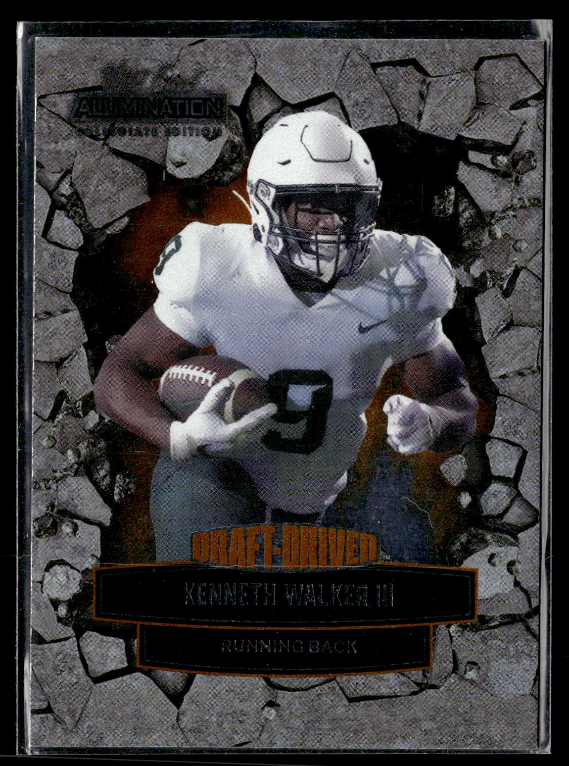 2021 Wild Card Alumination NIL #ANDD-33 Kenneth Walker III Draft-Driven Orange