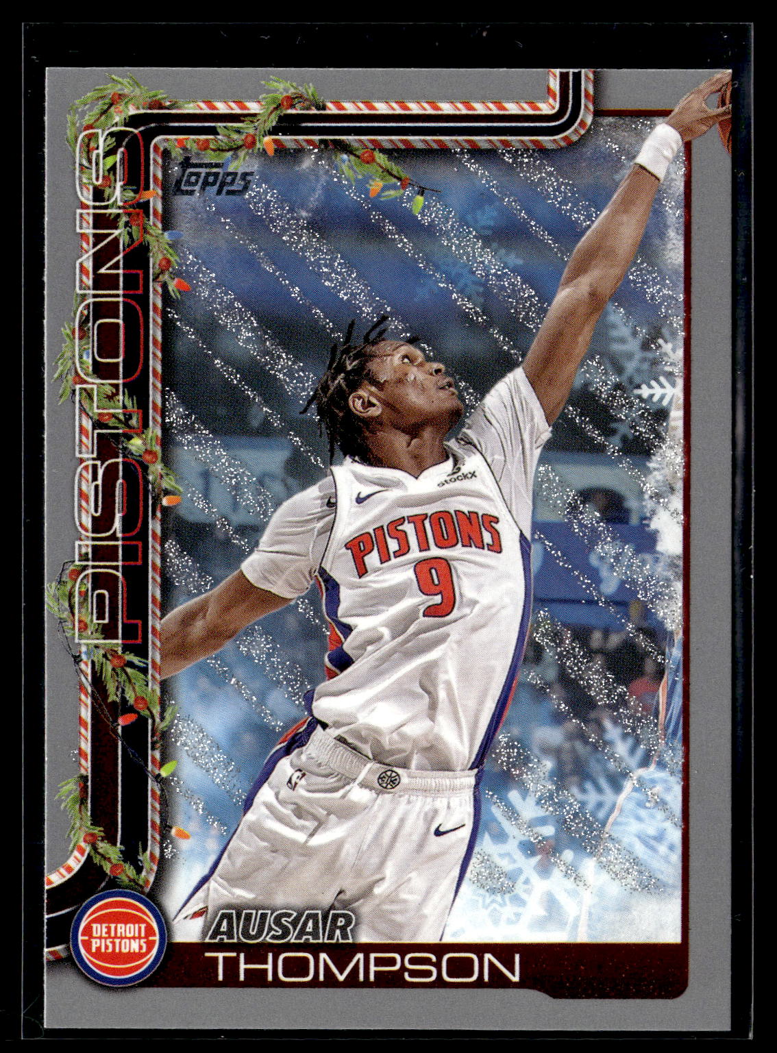 2025-26 Topps Holiday #H36 Ausar Thompson Glitter Holiday