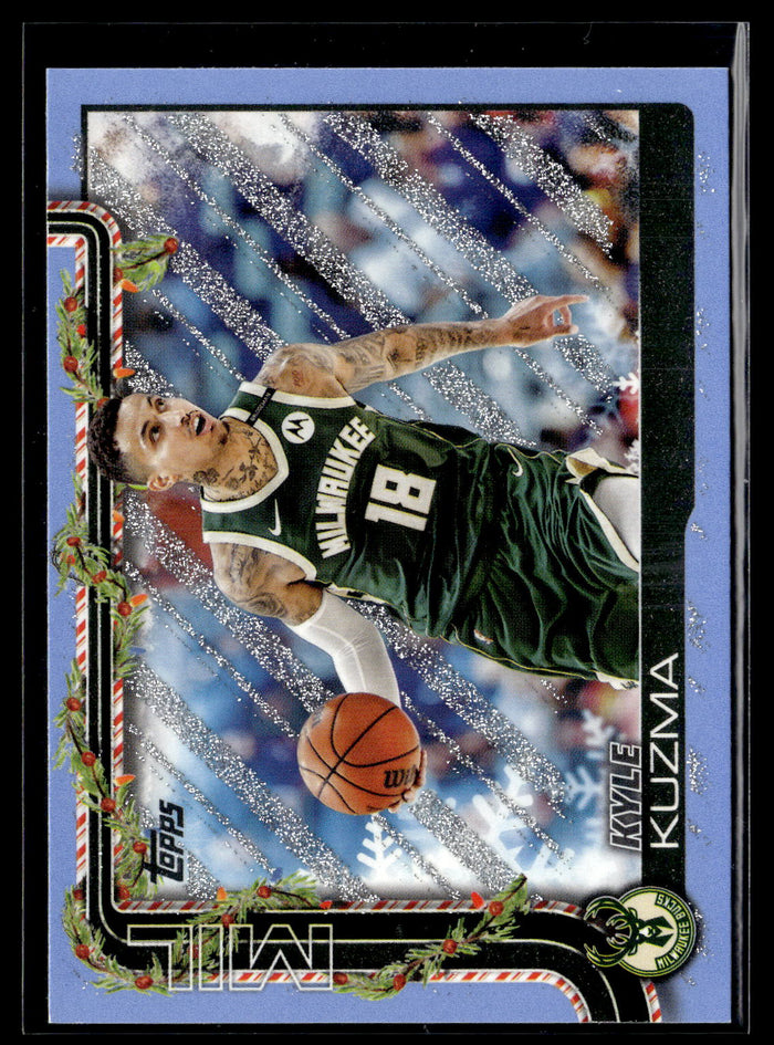 2025-26 Topps Holiday #H45 Kyle Kuzma Purple Metallic Glitter Holiday