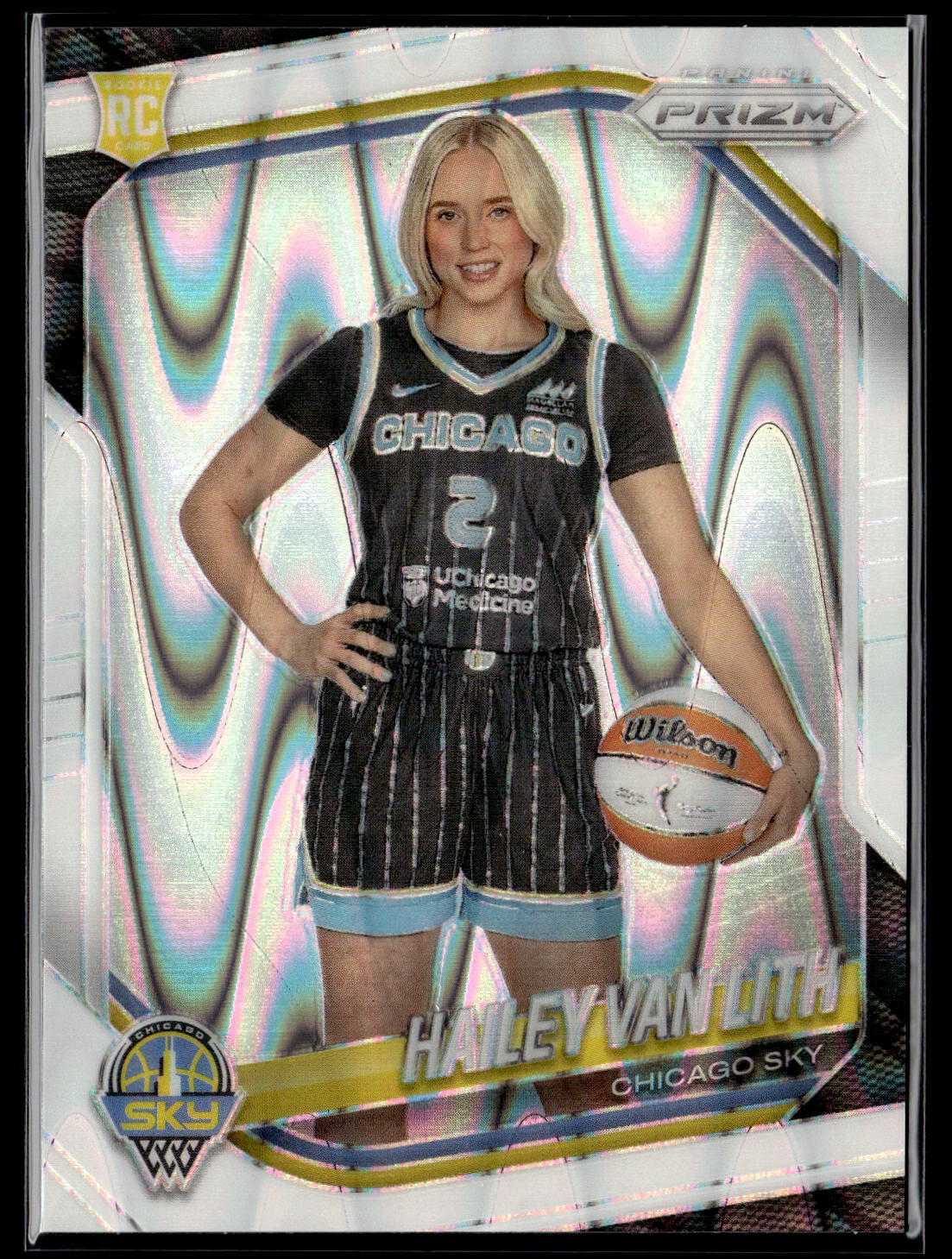 2025 Panini Prizm WNBA #139 Hailey Van Lith White Seismic Prizms