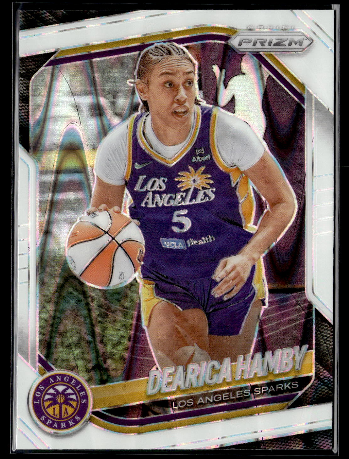 2025 Panini Prizm WNBA #39 Dearica Hamby White Seismic Prizms