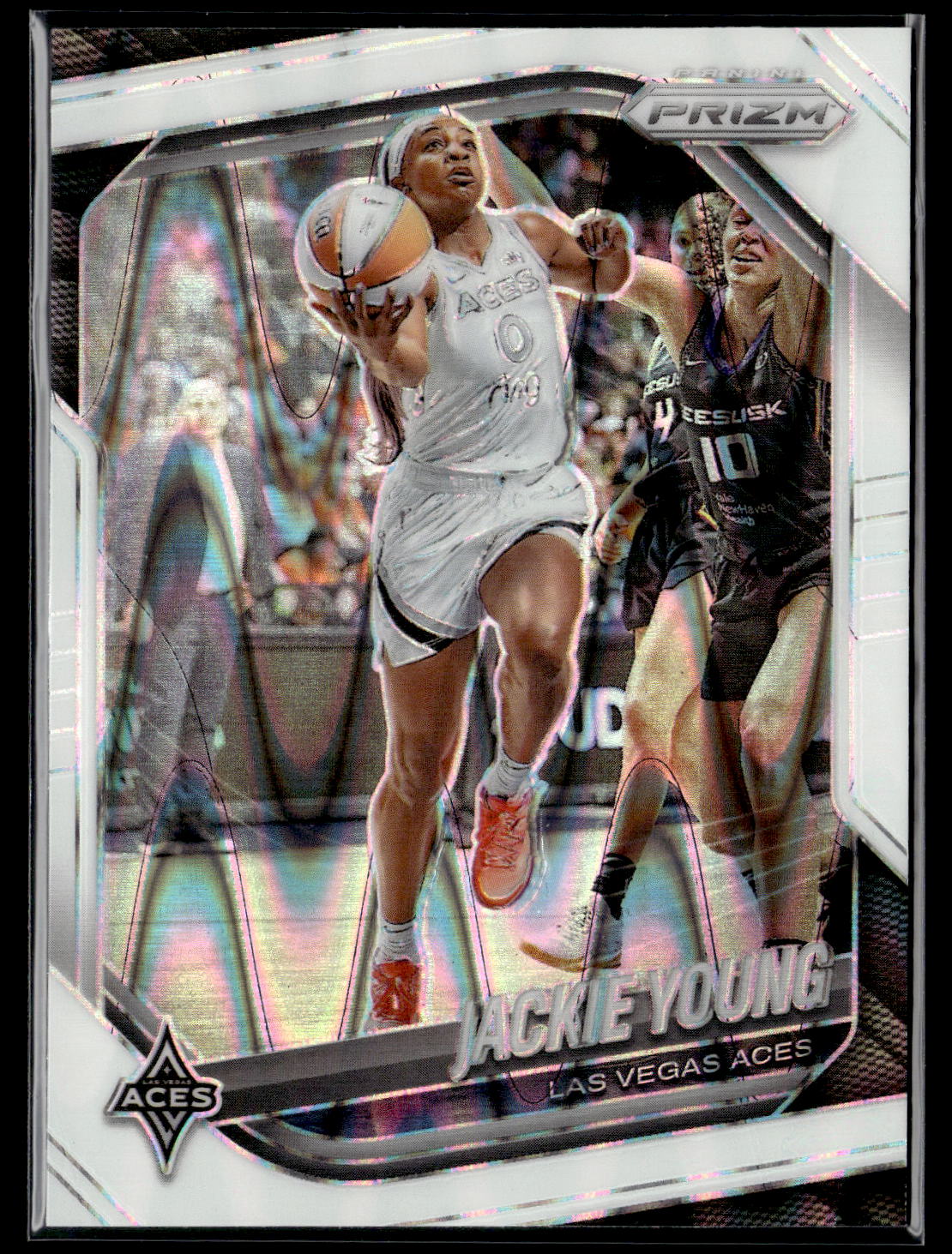 2025 Panini Prizm WNBA #23 Jackie Young White Seismic Prizms