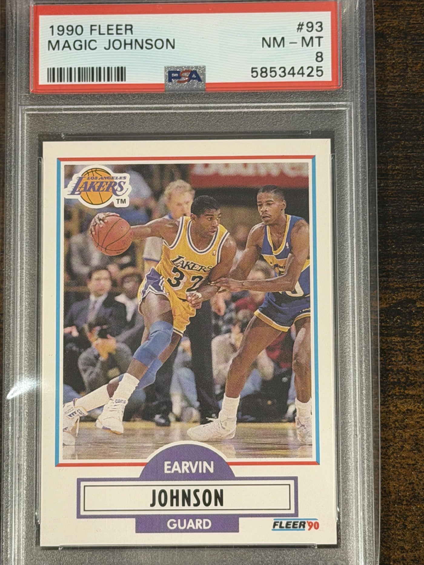 1990-91 Fleer #93 Magic Johnson PSA 8