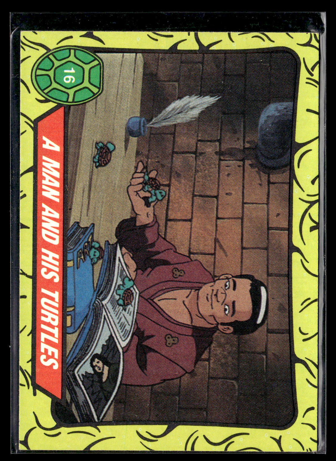 1989 Topps Teenage Mutant Ninja Turtles #16 A Man and His Turtles