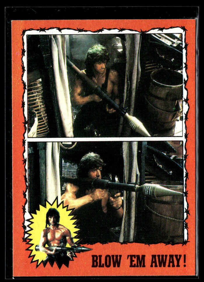 1985 Topps Rambo First Blood Part II #13 Blow 'Em Away!