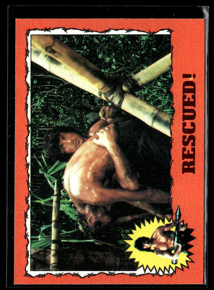 1985 Topps Rambo First Blood Part II #12 Rescued!