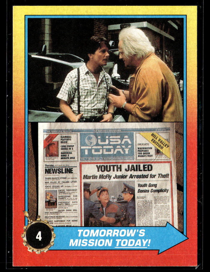 1989 Topps Back to the Future Part II #4 Tomorrow's Mission Today!
