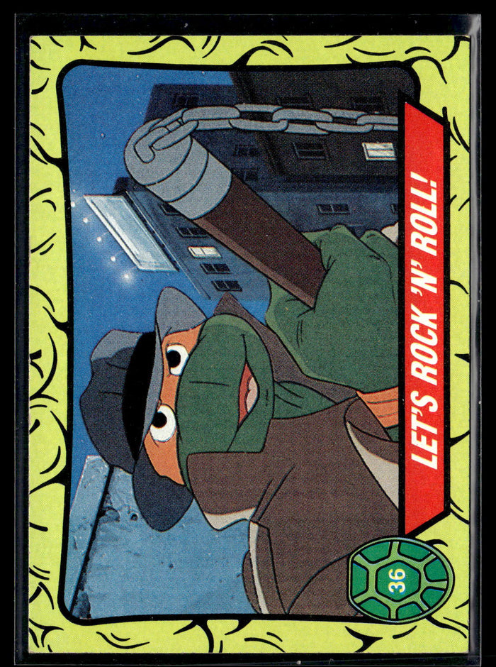 1989 Topps Teenage Mutant Ninja Turtles #36 Let's Rock 'n' Roll!