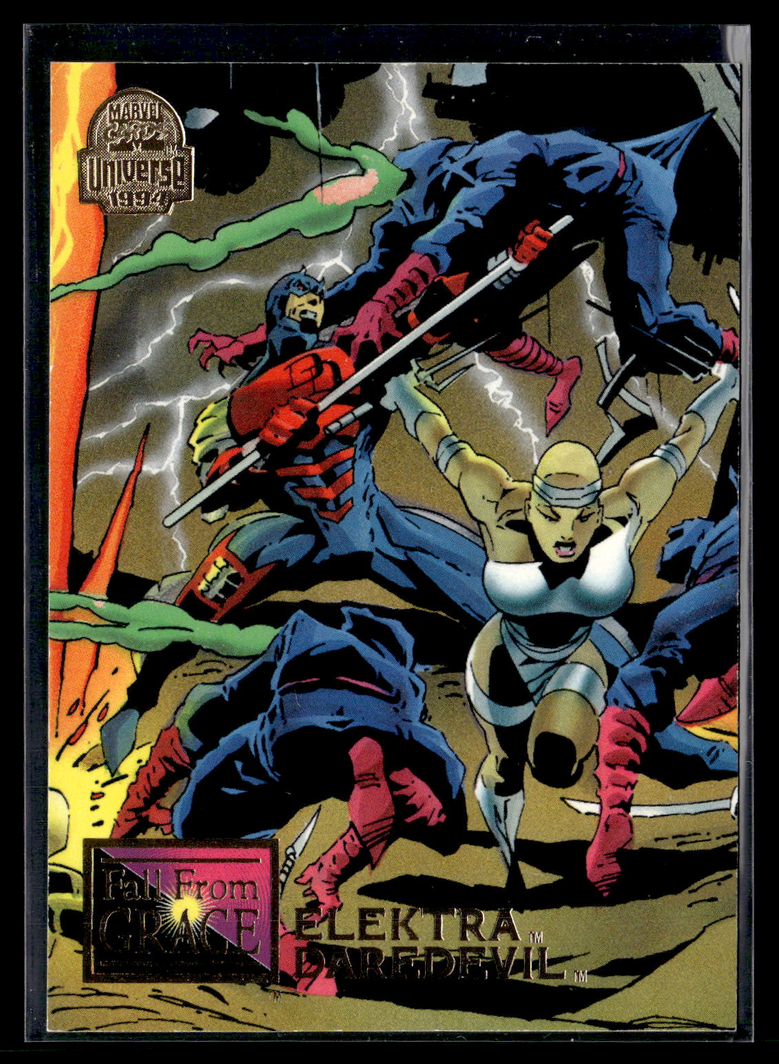 1994 Fleer Marvel Universe #71 Elektra &amp; Daredevil