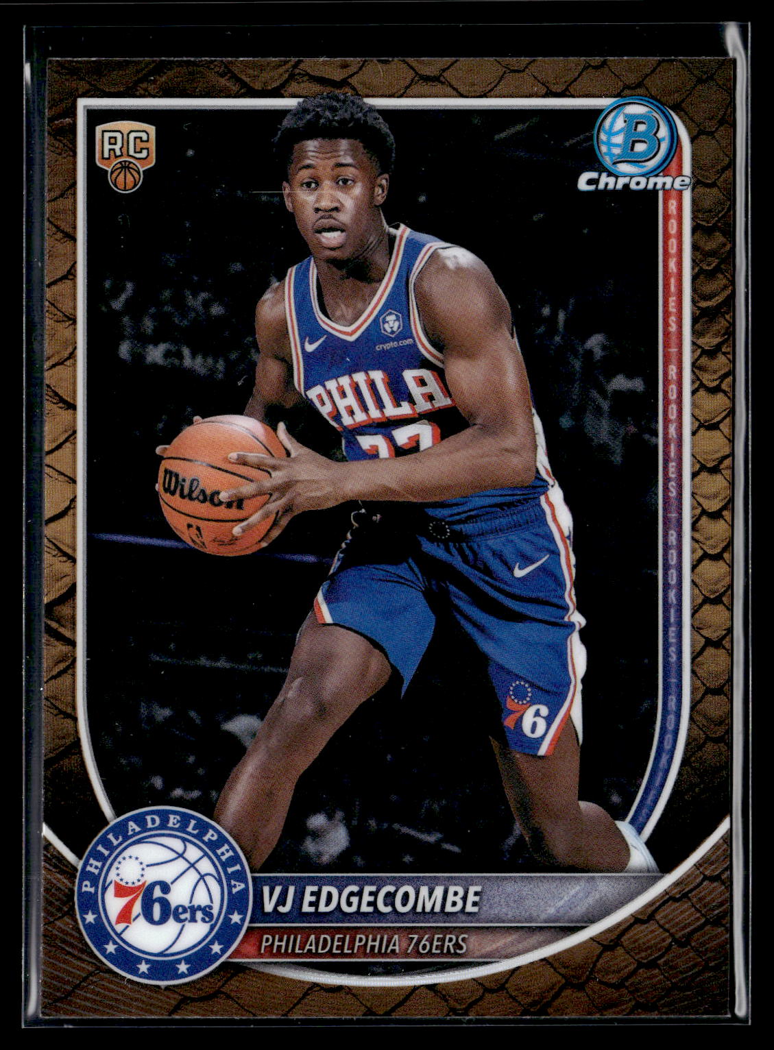 2025-26 Bowman #BCV-3 VJ Edgecombe Chrome Reptilian Refractors
