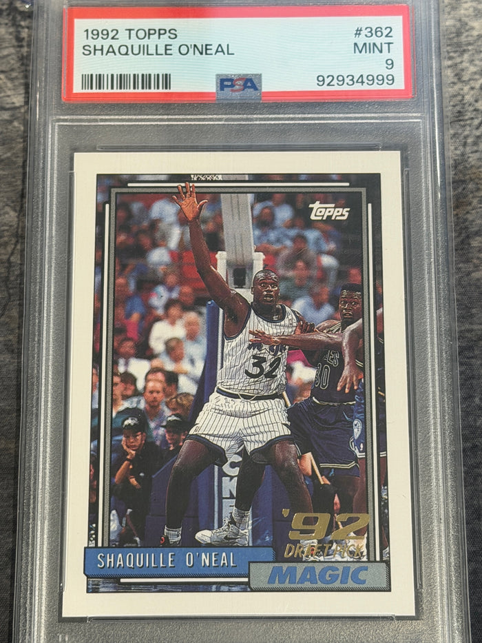 1992-93 Topps #362 Shaquille O'Neal Rookie PSA 9