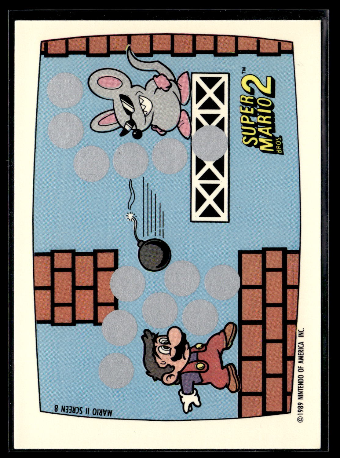 1989 Topps Nintendo #8 Mario Super Mario Bros. 2 Scratch-Offs