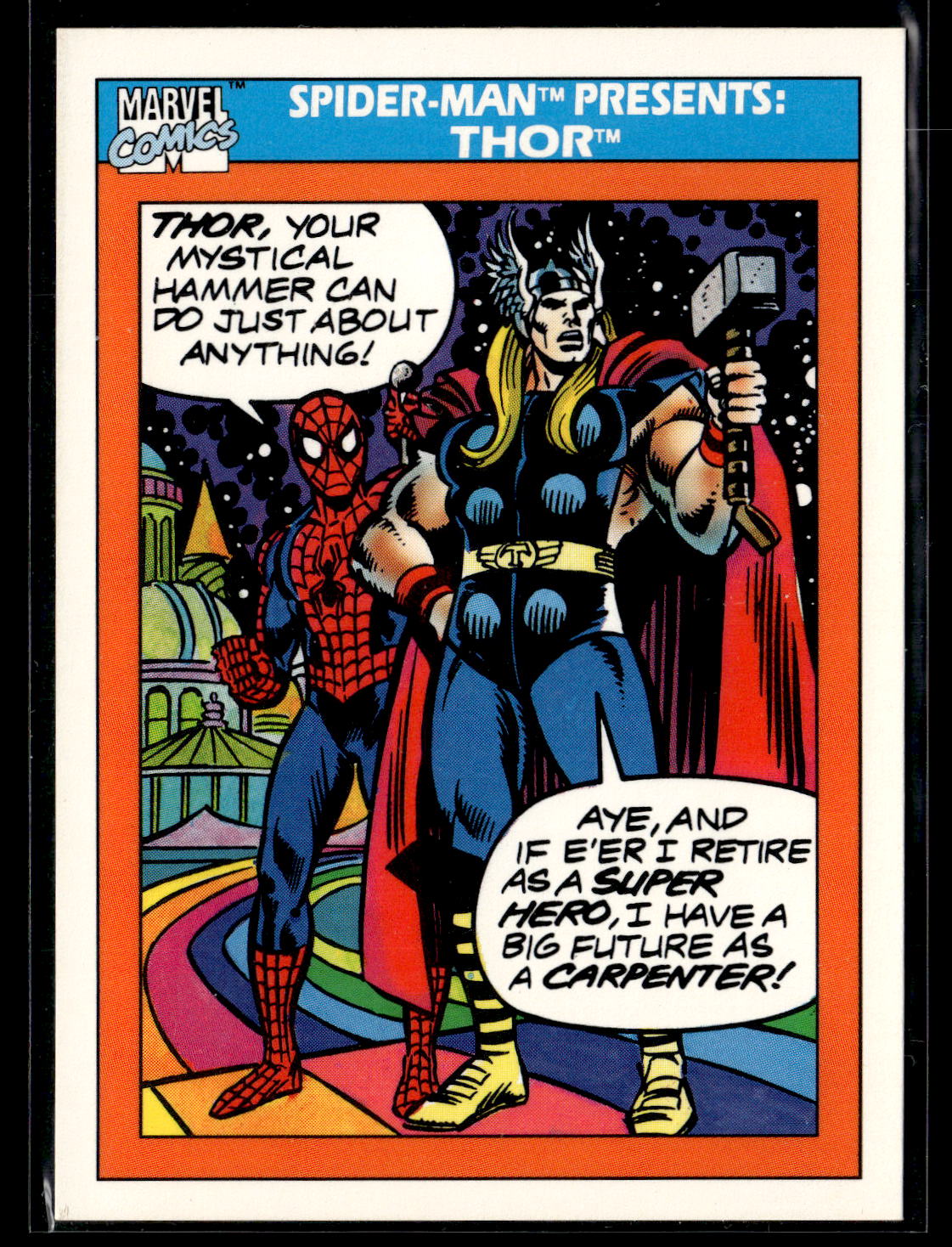 1990 Impel Marvel Universe #154 Spider-Man Presents: Thor