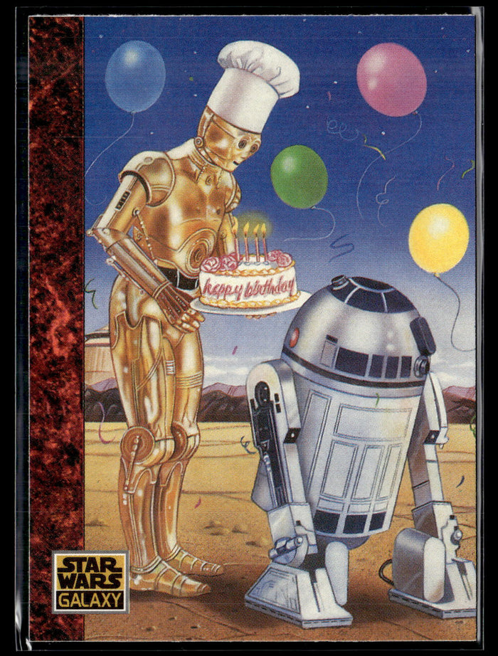 1993 Topps Star Wars Galaxy #76 Even Droids Celebrate