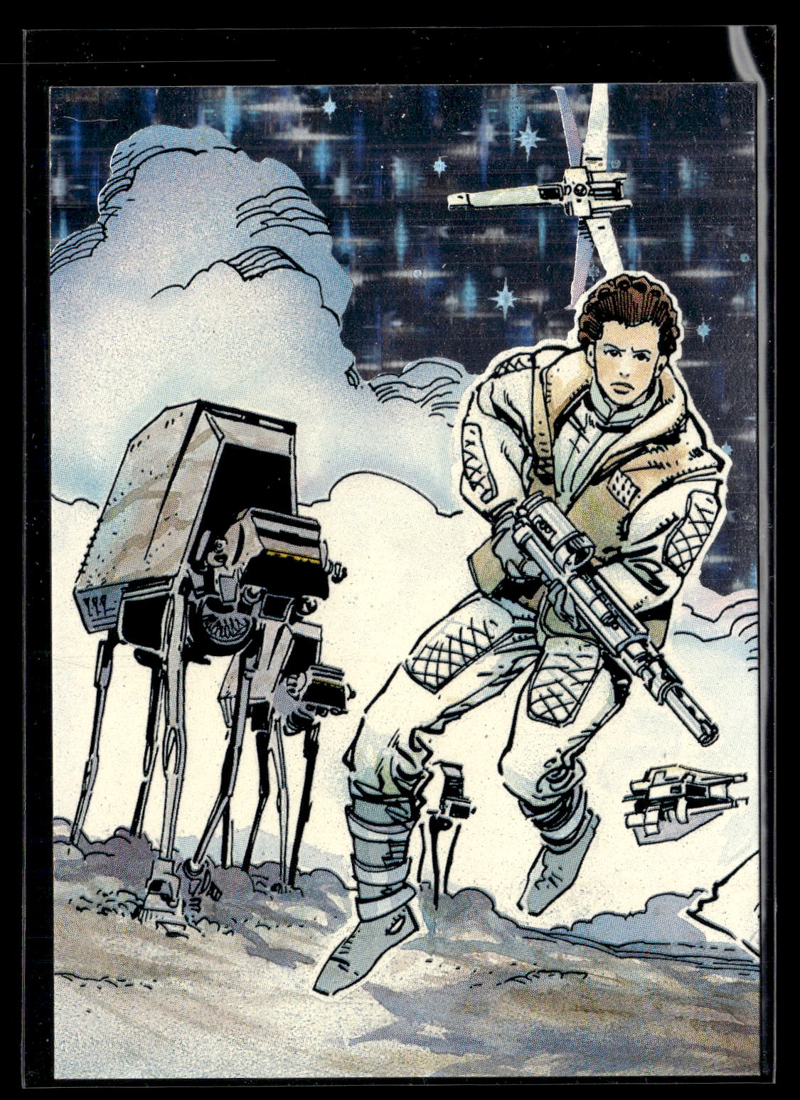 1993 Topps Star Wars Galaxy #6 Princess Leia Millennium Falcon Holo Foil