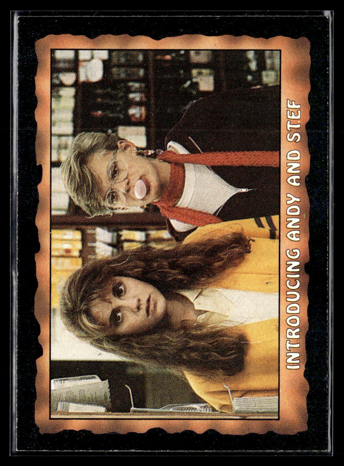 1985 Topps The Goonies #7 Introducing Andy and Stef
