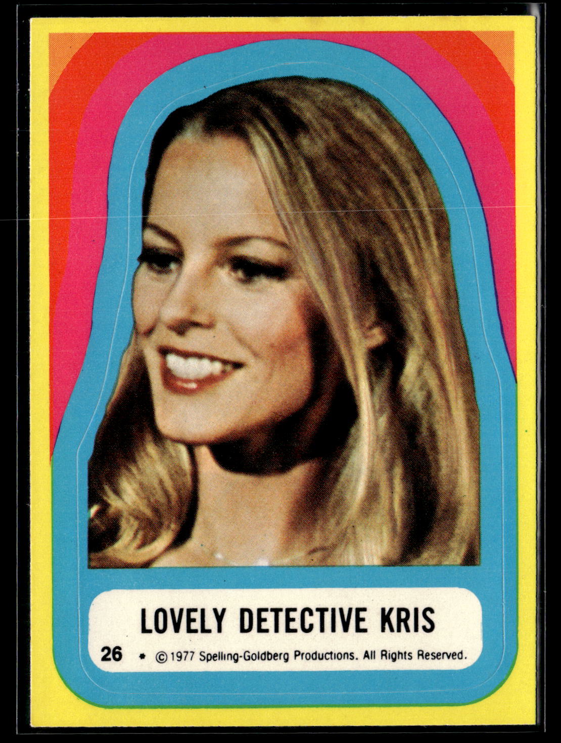 1977 Topps Charlie's Angels #26 Lovely Detective Kris Stickers