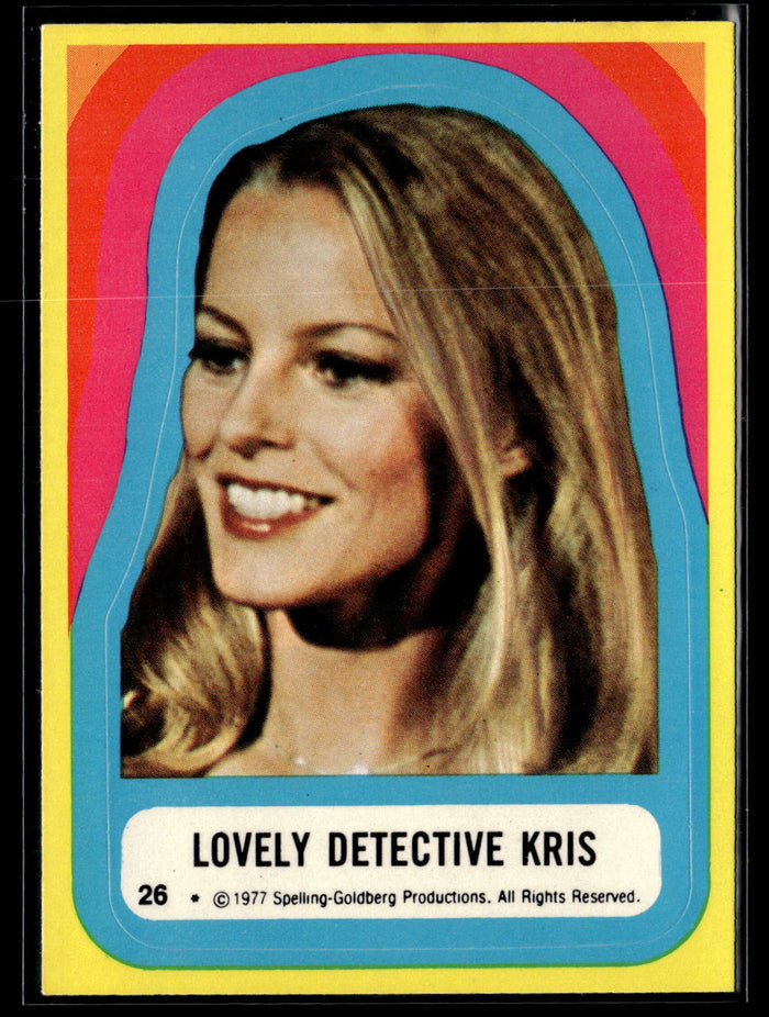 1977 Topps Charlie's Angels #26 Lovely Detective Kris Stickers