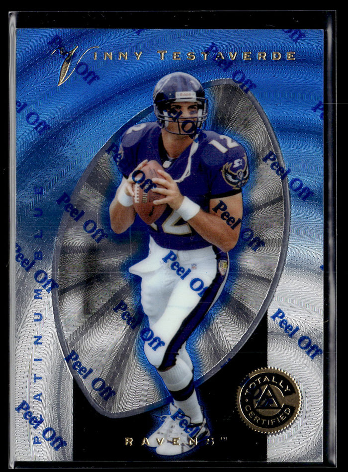 1997 Pinnacle Totally Certified #15 Vinny Testaverde Platinum Blue