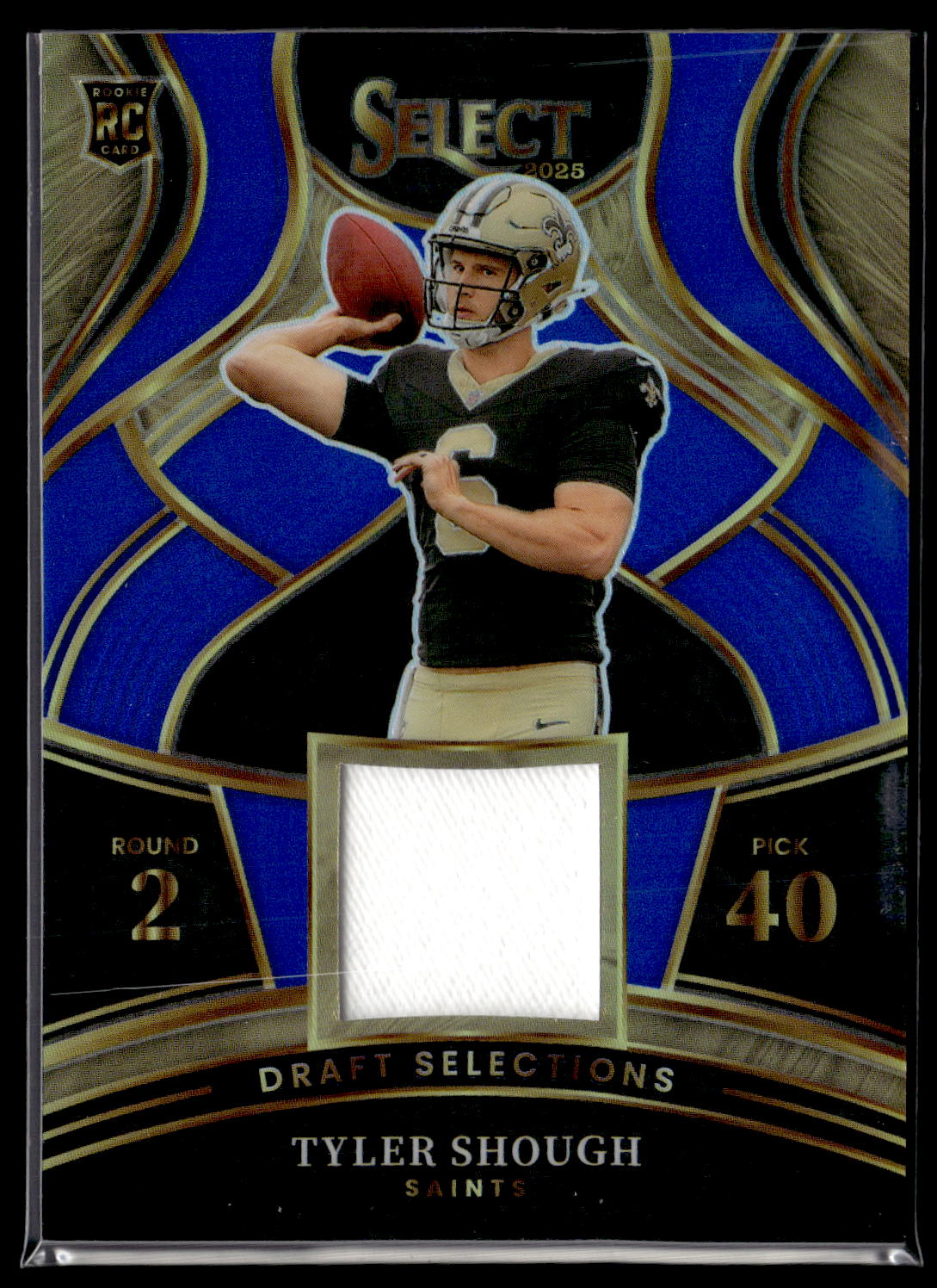 2025 Panini Select #DSM-TSH Tyler Shough Draft Selections Memorabilia Blue Prizm