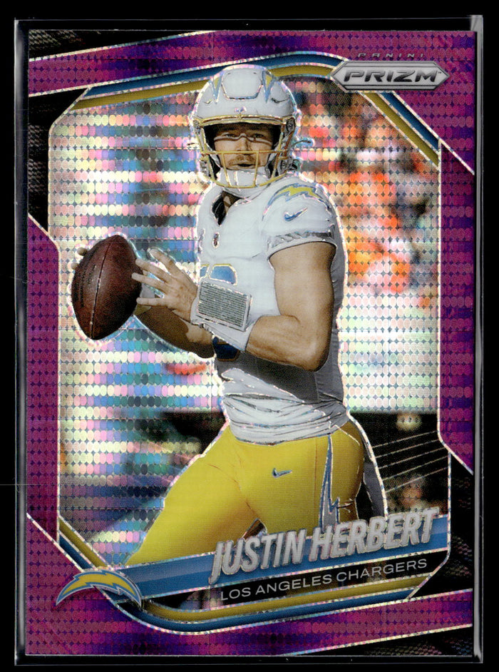 2025 Panini Prizm #215 Justin Herbert Purple Pulsar